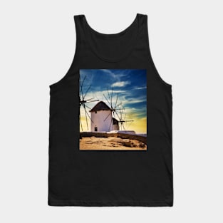 Greek windmill sunset Tank Top